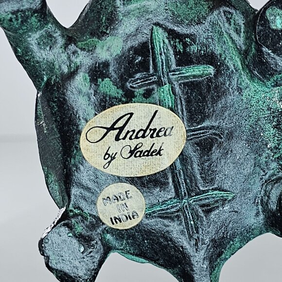 Andrea By Sadek Turtle Figurine Brass Bronze Colored India - Picture 7 of 8